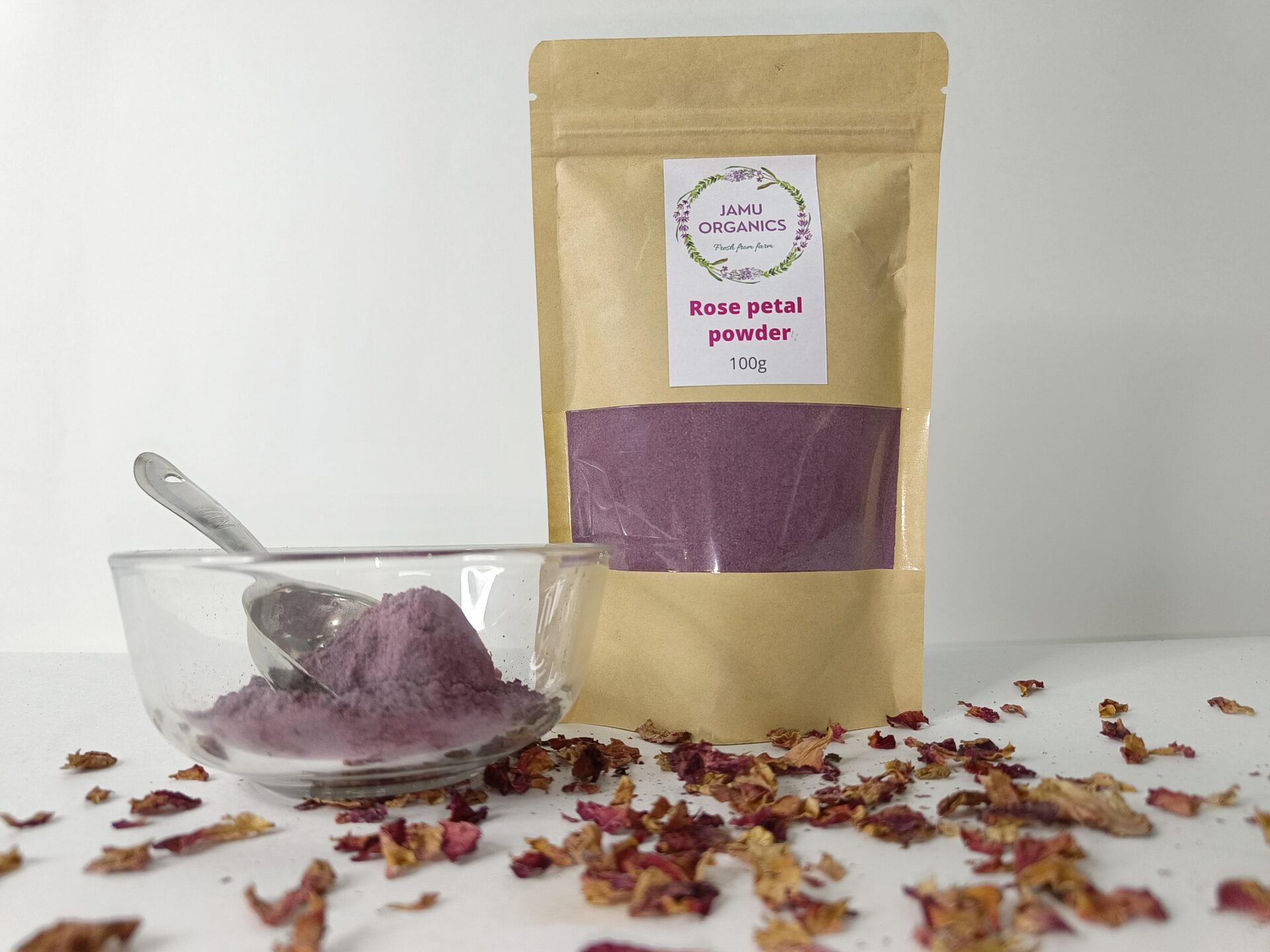 Biopark Cosmetics Rose Petals Powder, 100 g - Ecco Verde Online Shop