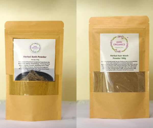Collage_Herbal Hairwash and Herbal Bath Powder_Combo Collage_Herbal Hairwash and Herbal Bath Powder_Combo